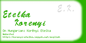 etelka korenyi business card