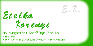 etelka korenyi business card